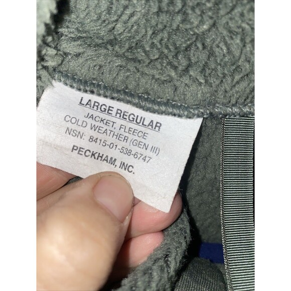 U.S Military Army Polartec Gen III Fleece Jacket gorp Large Regular Sweater 1/4 - Picture 11 of 11